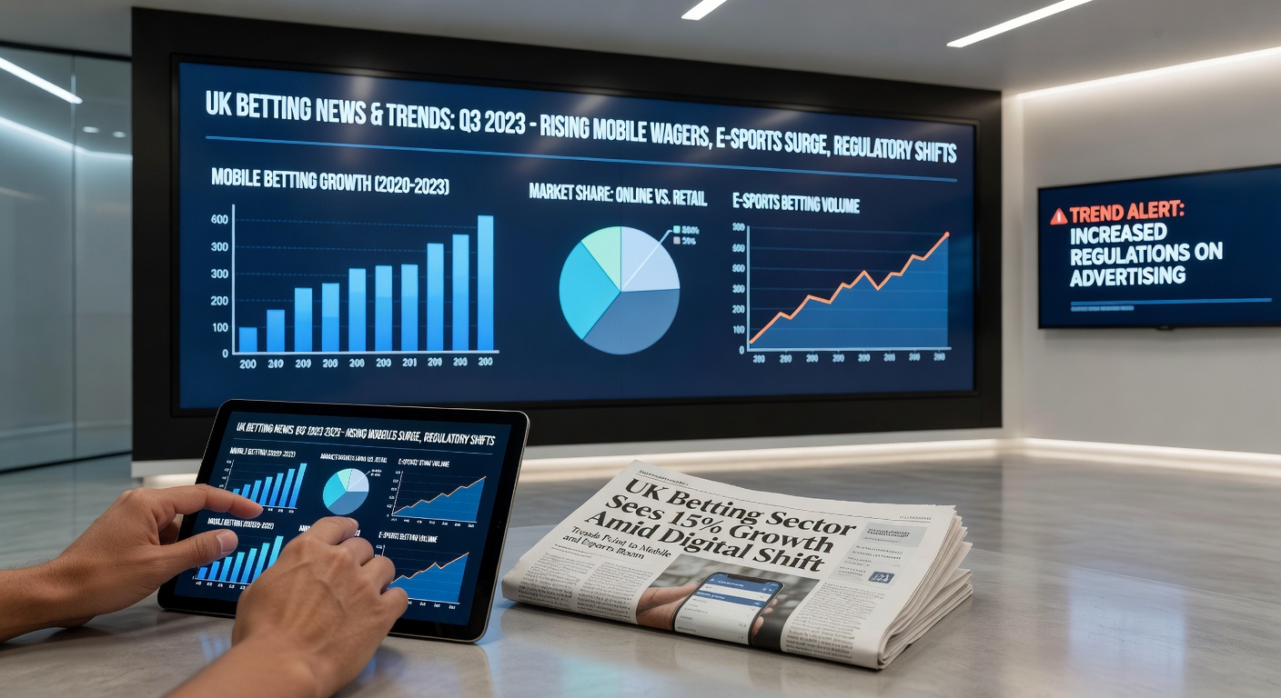 Crowd at a major sporting event with fans cheering, betting slips in hand, capturing the electric atmosphere driving UK gambling activity