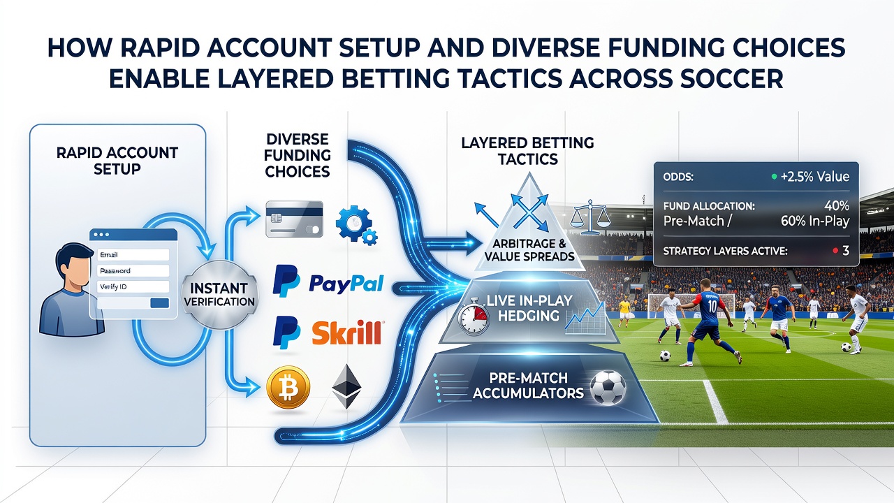 Split screen view of soccer live odds, horse racing form, and casino game lobby on a mobile device