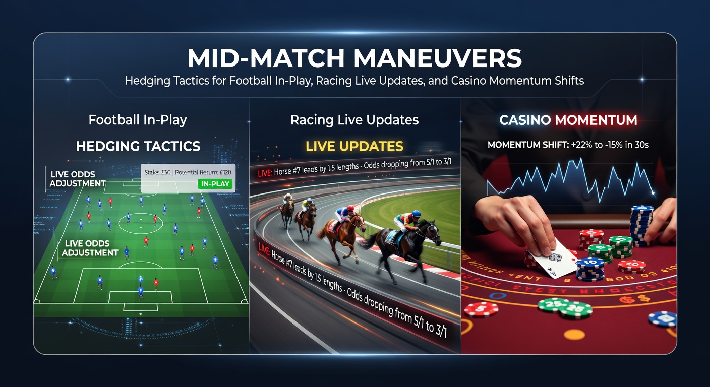 Bettors monitoring live soccer match odds on a multi-screen setup with racing updates and casino tables in the background