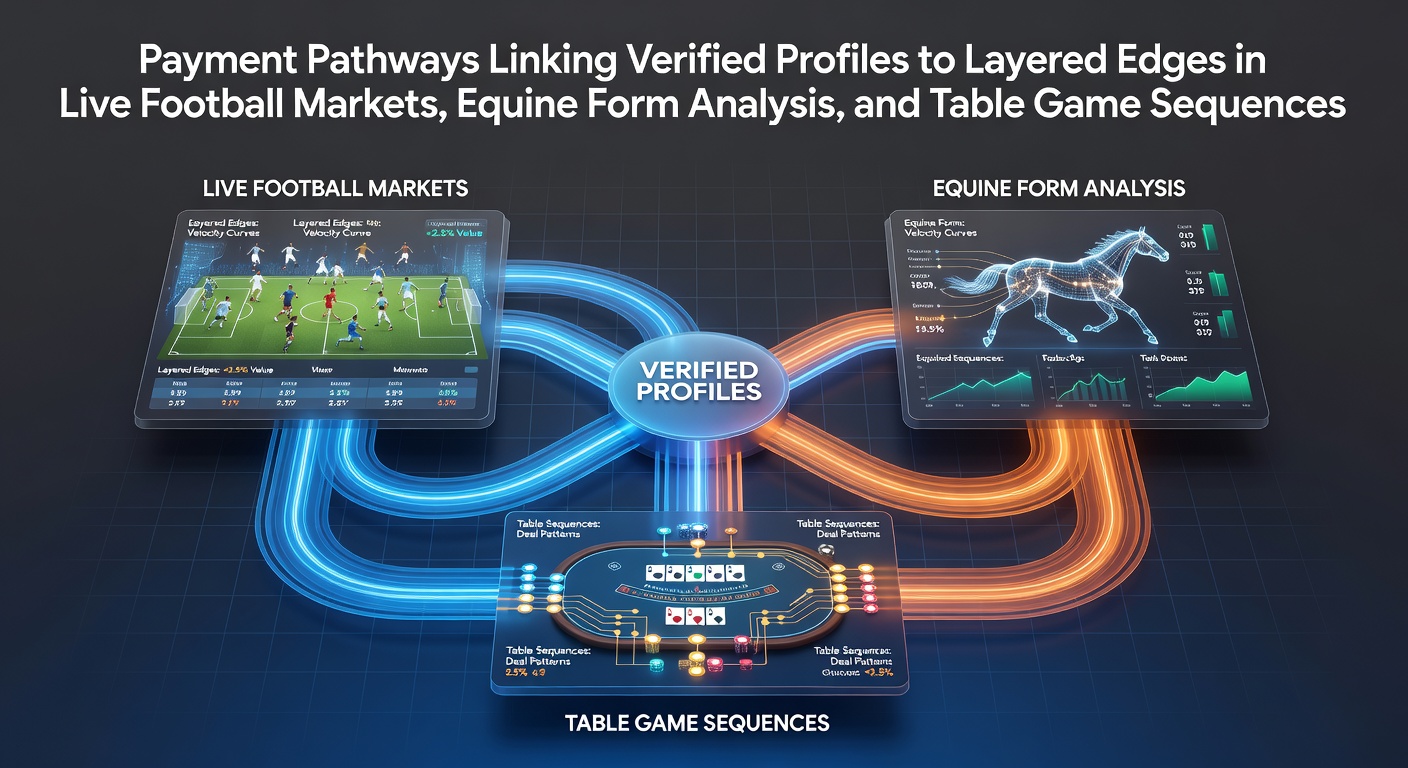 Payment verification interface connecting user profiles to live betting platforms across football and racing markets