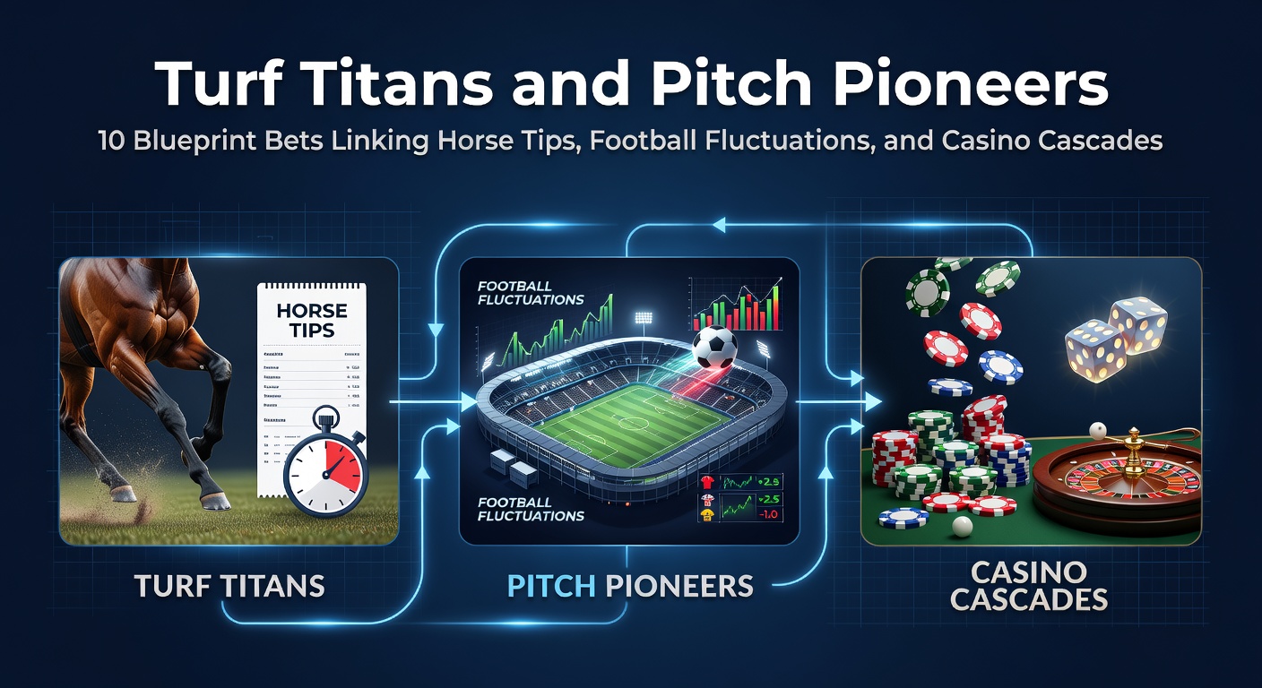 Dynamic scene of horse racing track merging into soccer pitch with casino slot lights in the background, illustrating cross-market betting connections